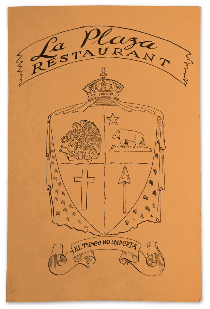 1947 La Plaza Restaurant La Jolla menu cover